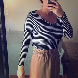 Striped black & white top